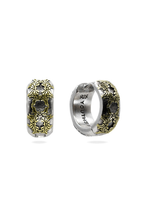 FLORAL HOOP EARRINGS IN 14k GOLD VERMEIL