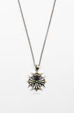 2x2 OXALIS SHIELD PENDANT NECKLACE IN 14k GOLD VERMEIL