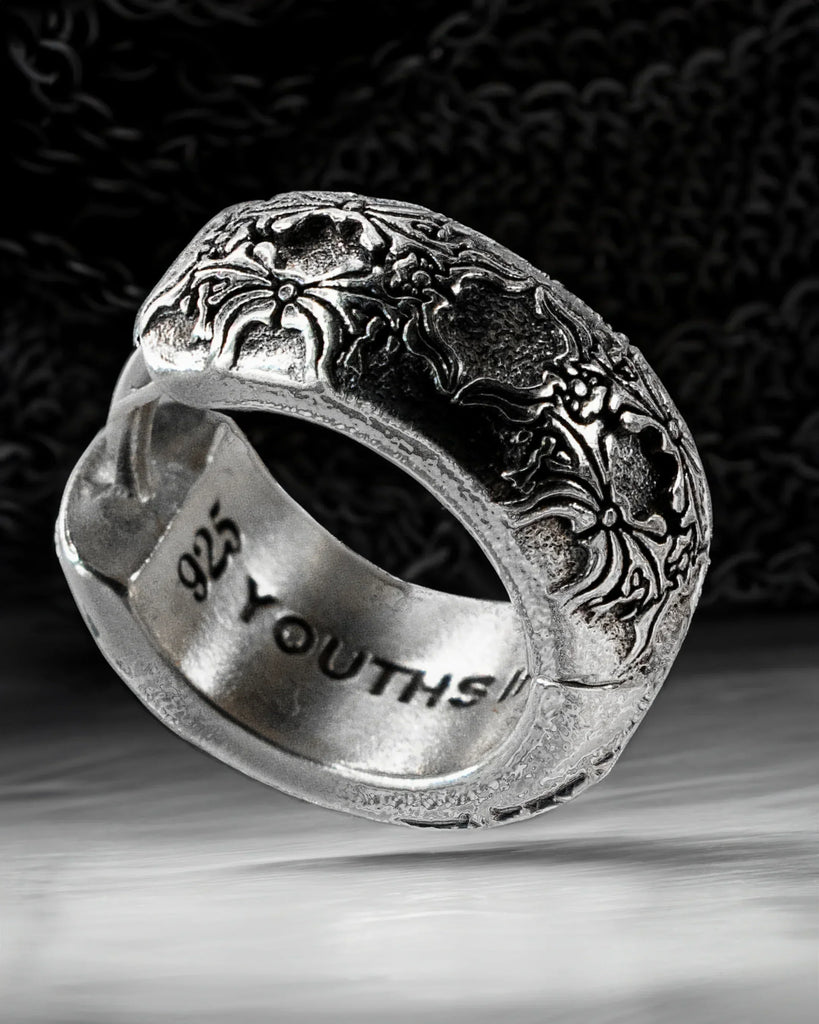FLORAL HOOP EARRING IN STERLING SILVER - Youths In Balaclava