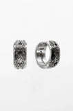 FLORAL HOOP EARRING IN STERLING SILVER