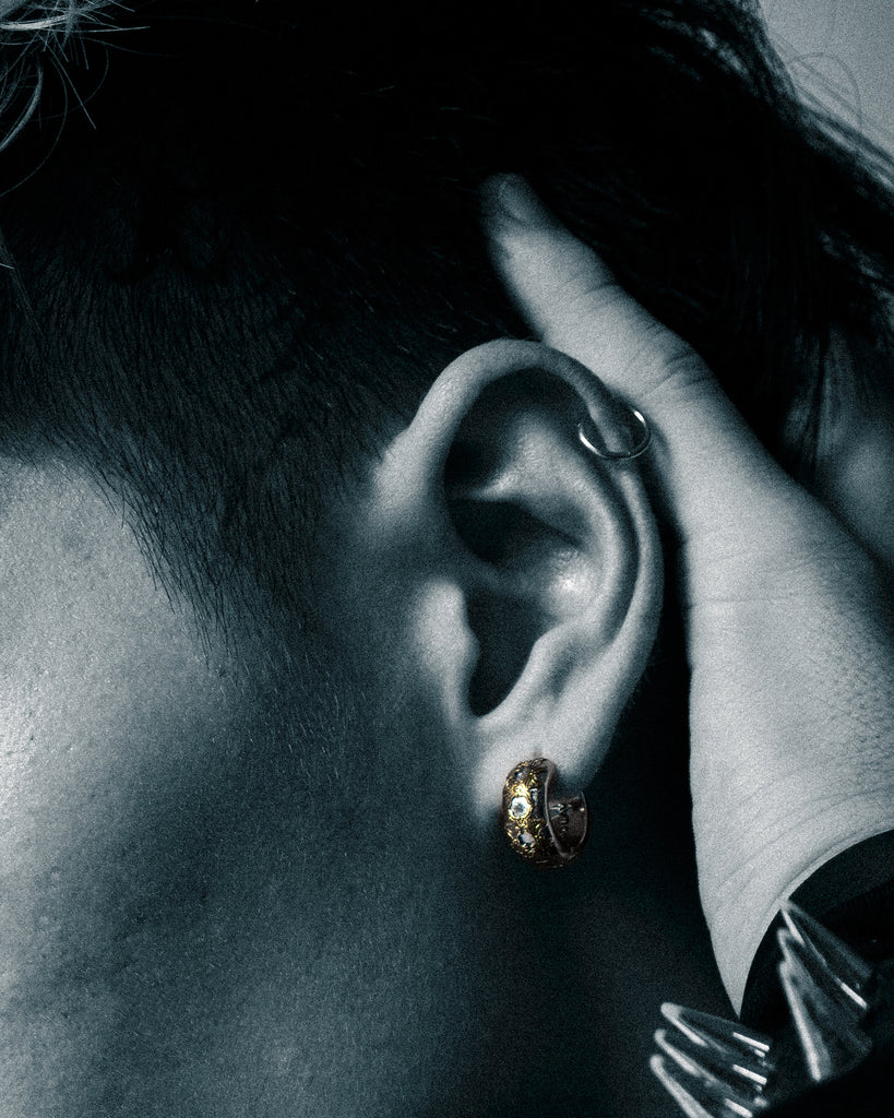 FLORAL HOOP EARRINGS IN 14k GOLD VERMEIL - Youths In Balaclava