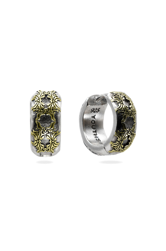 FLORAL HOOP EARRINGS IN 14k GOLD VERMEIL - Youths In Balaclava