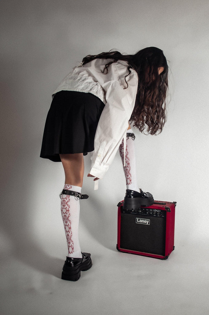 FLORAL KNEE HIGH SOCKS - Youths In Balaclava