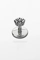 FLOWER FASTENING BUTTON IN STERLING SILVER