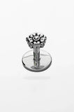 FLOWER FASTENING BUTTON IN STERLING SILVER