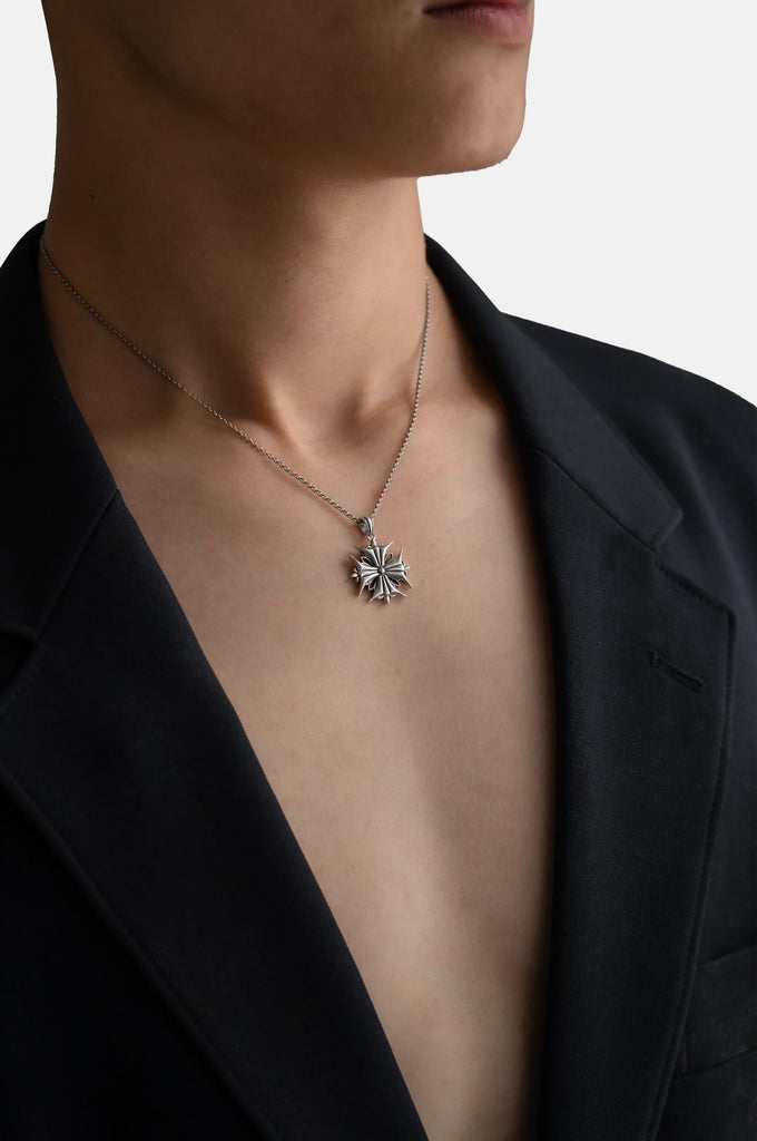 OXALIS SHIELD PENDANT NECKLACE IN STERLING SILVER / 14k GOLD-PLATED - Youths In Balaclava